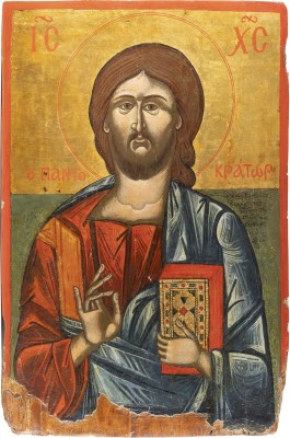 Picture MONUMENTALE IKONE MIT CHRISTUS PANTOKRATOR AUS EINER KIRCHEN-IKONOSTASE
