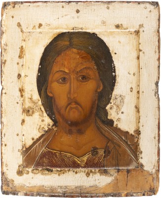 Auktion <br>SEHR FEINE IKONE MIT CHRISTUS 'DAS GRIMME AUGE'