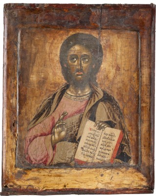 Auktion <br>IKONE MIT CHRISTUS PANTOKRATOR