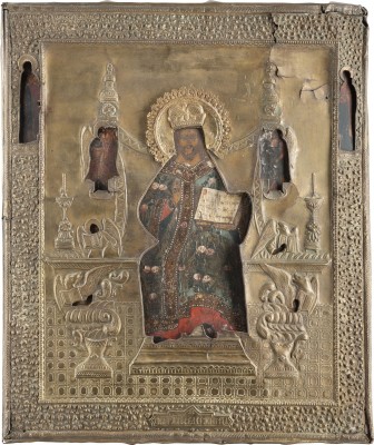 Picture GROSSFORMATIGE IKONE MIT DEM THRONENDEN CHRISTUS MIT RIZA