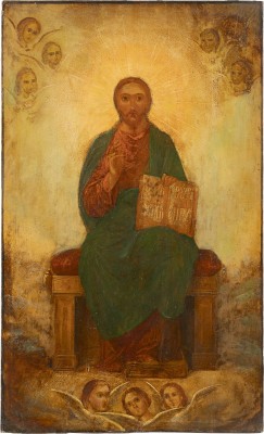 Picture GROSSFORMATIGE IKONE MIT DEM THRONENDEN CHRISTUS DEM ERLÖSER