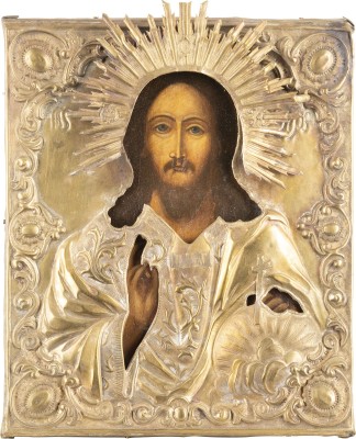 Picture IKONE MIT CHRISTUS DEM WELTENHERRSCHER MIT OKLAD