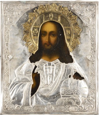 Picture IKONE MIT CHRISTUS DEM WELTENHERRSCHER MIT OKLAD
