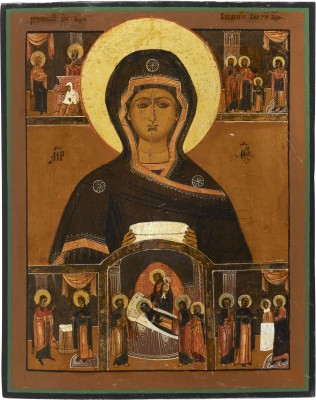 Picture GROSSFORMATIGE IKONE MIT DER GOTTESMUTTER UND HOCHFESTEN DES ORTHODOXEN KIRCHENJAHRES
