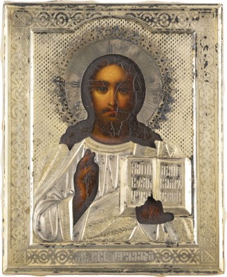 Picture KLEINE IKONE MIT CHRISTUS PANTOKRATOR MIT VERMEIL-OKLAD