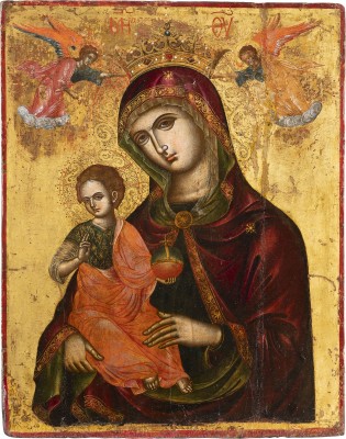 Bild GROSSFORMATIGE UND FEINE IKONE MIT DER MADRE DELLA CONSOLAZIONE