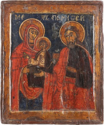 Bild IKONE MIT DER GOTTESMUTTER UND DEM EVANGELISTEN MATTHÄUS