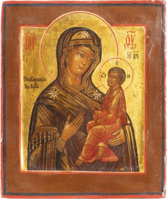 Auction <br>TWO ICONS SHOWING THE KAZANSKAYA MOTHER OF GOD AND THE TIKHVINSKAYA MOTHER OF GOD