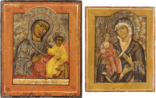 Picture ZWEI IKONEN: GOTTESMUTTER VON SMOLENSK UND DREIHÄNDIGE GOTTESMUTTER