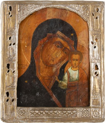 Picture IKONE MIT DER GOTTESMUTTER VON KASAN (KASANSKAJA) MIT BASMA