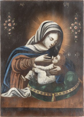 Bild IKONE MIT DER STILLENDEN GOTTESMUTTER (MLEKOPITATELNITSA)