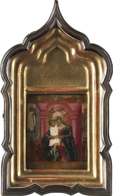 Auktion <br>IKONE MIT DER GOTTESMUTTER 'AUFFINDEN DER VERLORENEN' IM KIOT