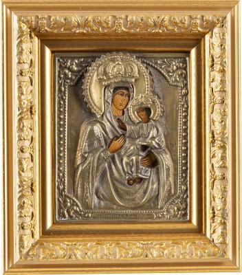 Picture KLEINE IKONE MIT DER GOTTESMUTTER VON TSCHERNIGOW MIT OKLAD