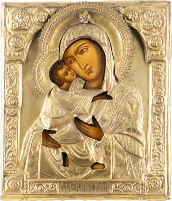 Picture IKONE MIT DER GOTTESMUTTER VON WLADIMIR (WLADIMIRSKAJA) MIT OKLAD