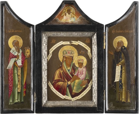 Picture TRIPTYCHON MIT DER GOTTESMUTTER 'BÜRGIN DER SÜNDER' FLANKIERT VON DEN HEILIGEN ANTIPAS UND JOHANNES