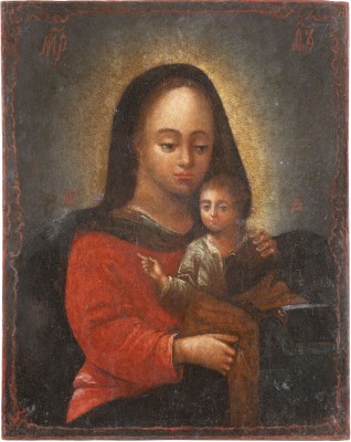 Bild SELTENE UND GROSSE IKONE MIT DER GOTTESMUTTER