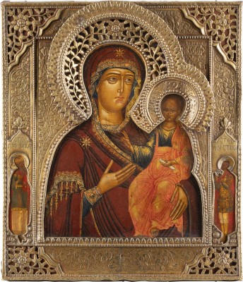 Bild IKONE MIT DER GOTTESMUTTER VON SMOLENSK (SMOLENSKAJA) MIT RIZA