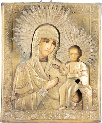 Picture IKONE MIT DER GOTTESMUTTER 'IWERSKAJA' MIT OKLAD