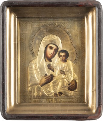 Picture IKONE MIT DER GOTTESMUTTER IWERSKAJA MIT OKLAD IM KIOT