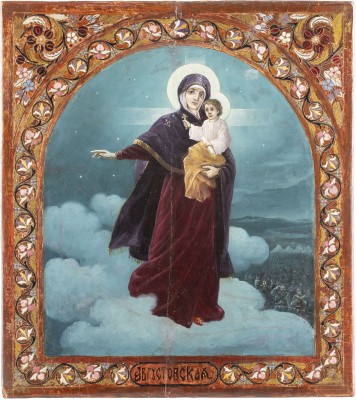Bild GROSSE UND SELTENE IKONE MIT DER GOTTESMUTTER VON AUGUSTOWO (AUGUSTOWSKAJA)