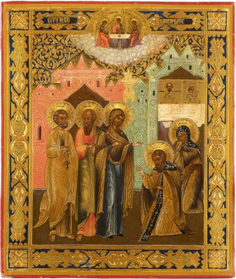 Picture IKONE MIT DER ERSCHEINUNG DER GOTTESMUTTER VOR DEM HEILIGEN SERGEJ VON RADONESCH