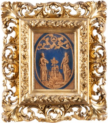 Auction <br>A VERY FINE DATED ICON SHOWING STS. JOACHIM AND ANNA
