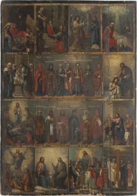 Picture GROSSFORMATIGE IKONE MIT AUSGEWÄHLTEN HEILIGEN UND HOCHFESTEN DES ORTHODOXEN KIRCHENJAHRES
