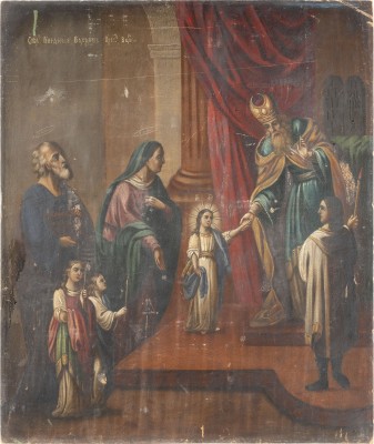 Picture GROSSFORMATIGE IKONE MIT DEM TEMPELGANG DER GOTTESMUTTER