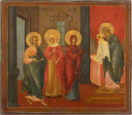 Picture GROSSFORMATIGE IKONE MIT DER DARBRINGUNG CHRISTI IM TEMPEL