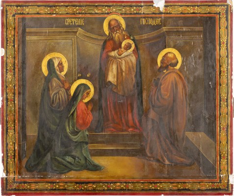 Picture GROSSFORMATIGE IKONE MIT DER DARBRINGUNG CHRISTI IM TEMPEL