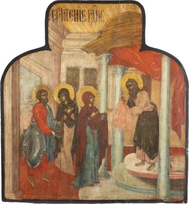 Picture MONUMENTALE IKONE MIT DER DARBRINGUNG CHRISTI IM TEMPEL AUS EINER KIRCHEN-IKONOSTASE