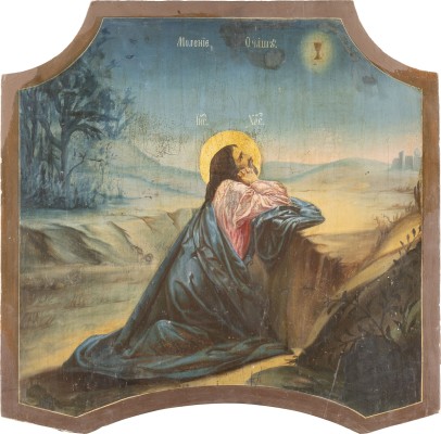 Bild GROSSFORMATIGE IKONE MIT CHRISTUS AM ÖLBERG AUS EINER KIRCHEN-IKONOSTASE