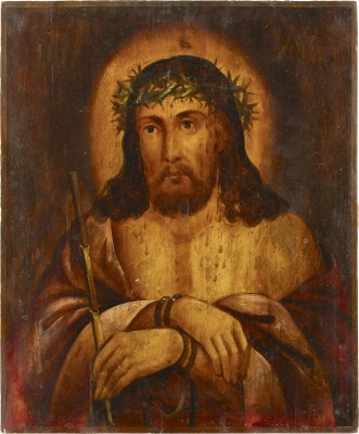 Bild GROSSFORMATIGE IKONE MIT DEM DORNENGEKRÖNTEN CHRISTUS