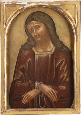 Auktion <br>SEHR FEINE IKONE MIT DEM ECCE HOMO