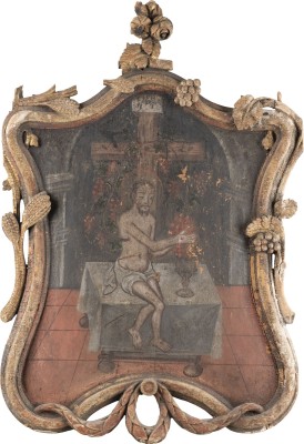 Bild GROSSFORMATIGE IKONE MIT CHRISTUS, DER WAHRE WEINSTOCK AUS EINER KIRCHEN-IKONOSTASE