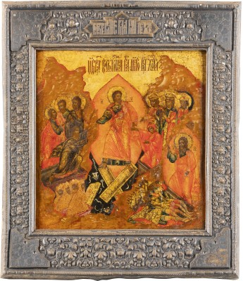 Picture IKONE MIT DER HÖLLENFAHRT CHRISTI MIT SILBER-BASMA