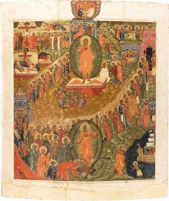 Bild MONUMENTALE IKONE MIT DER HÖLLENFAHRT UND AUFERSTEHUNG CHRISTI