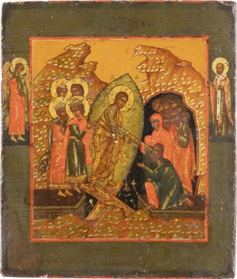 Bild FEINE IKONE MIT DER HÖLLENFAHRT CHRISTI UND DER BEFREIUNG DER VORVÄTER AUS DEM HADES