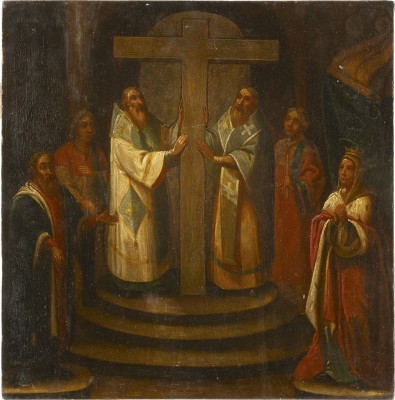 Picture GROSSFORMATIGE IKONE MIT DER ERHÖHUNG DES WAHREN KREUZES AUS EINER KIRCHEN-IKONOSTASE
