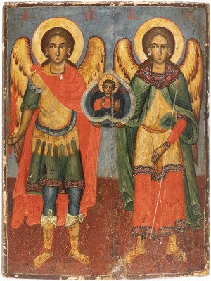 Bild MONUMENTALE IKONE MIT DEN ERZENGEL MICHAEL UND GABRIEL