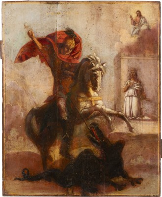 Picture GROSSE IKONE MIT DEM HEILIGEN GEORG DEM DRACHENTÖTER