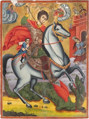 Picture MONUMENTALE IKONE MIT DEM HEILIGEN GEORG DEM DRACHENTÖTER