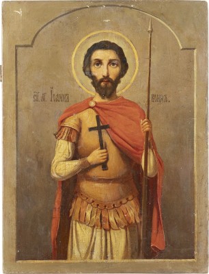Picture GROSSE IKONE MIT DEM KRIEGERHEILIGEN JOHANNES STRATELATES
