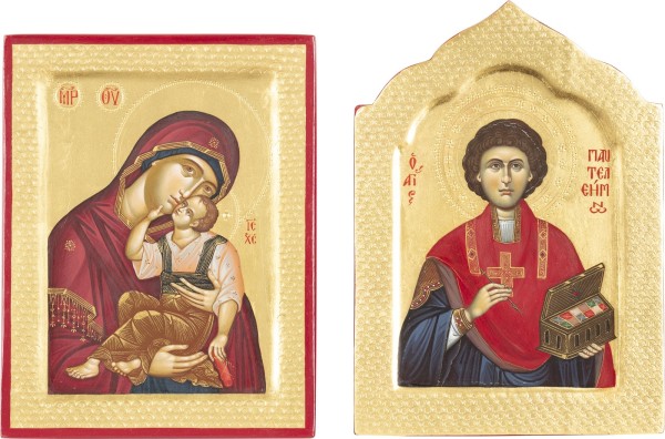Picture ZWEI KLEINE IKONEN: GOTTESMUTTER GLYKOPHILOUSA UND HEILIGER PANTELEIMON