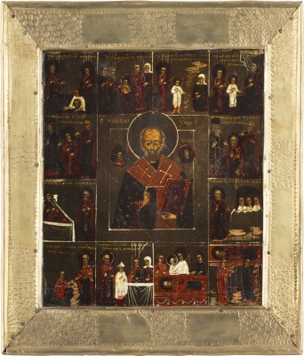 Bild VITA-IKONE MIT DEM HEILIGEN NIKOLAUS VON MYRA MIT BASMA