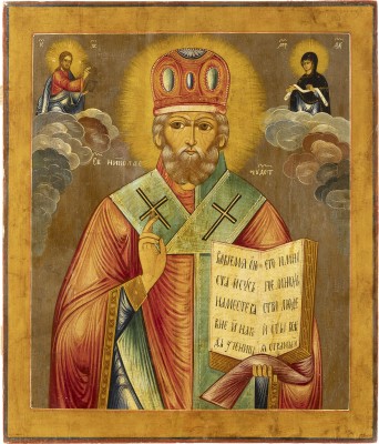 Bild GROSSFORMATIGE IKONE MIT DEM HEILIGEN NIKOLAUS VON MYRA