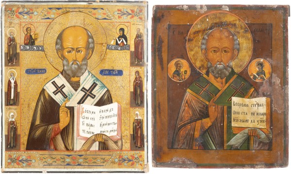 Auktion <br>ZWEI IKONEN MIT DEM HEILIGEN NIKOLAUS VON MYRA