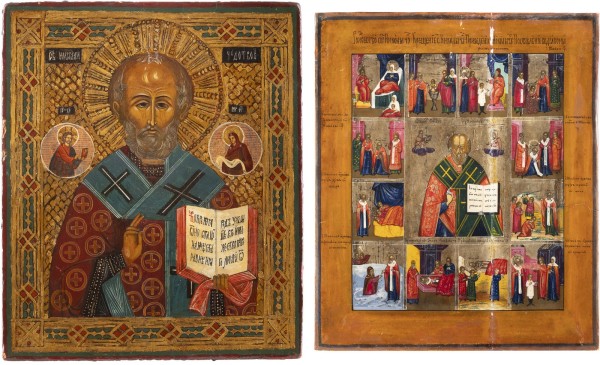 Auktion <br>ZWEI IKONEN MIT DEM HEILIGEN NIKOLAUS VON MYRA