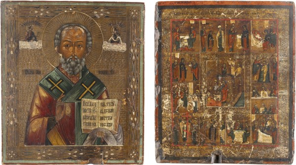 Picture ZWEI IKONEN: HEILIGER NIKOLAUS VON MYRA UND FESTTAGSIKONE