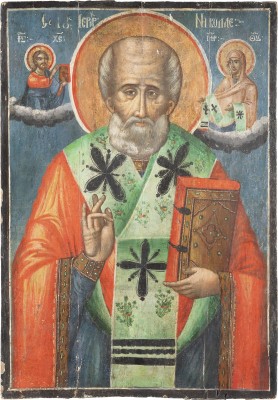 Picture MONUMENTALE IKONE MIT DEM HEILIGEN NIKOLAUS VON MYRA AUS EINER KIRCHEN-IKONOSTASE